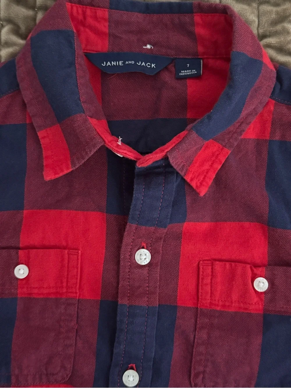 Boys Janie & Jack Buffalo Plaid Button Up 7